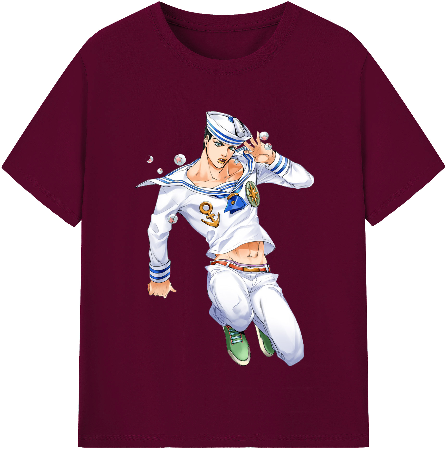 （画像用） ジョジョの奇妙な冒険 東方定助 JoJo's Bizarre Adventure Higashikata Josuke レディースカジュアルプリントTシャツ（綿100％）